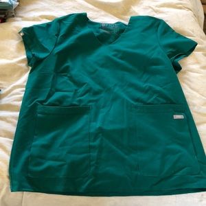 FIGS Hunter Green Four Pocket Scrub Top